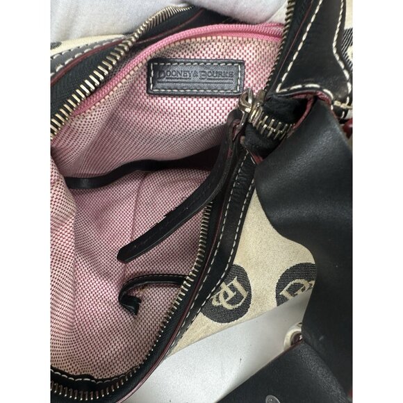 DAMAGED For parts - DOONEY & BOURKE Beige Black Circle Hobo Purse Shoulder L - Picture 13 of 14